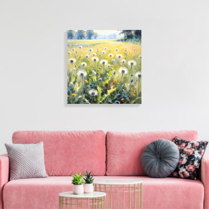 Toile Watercolor Summer Dandelion Field