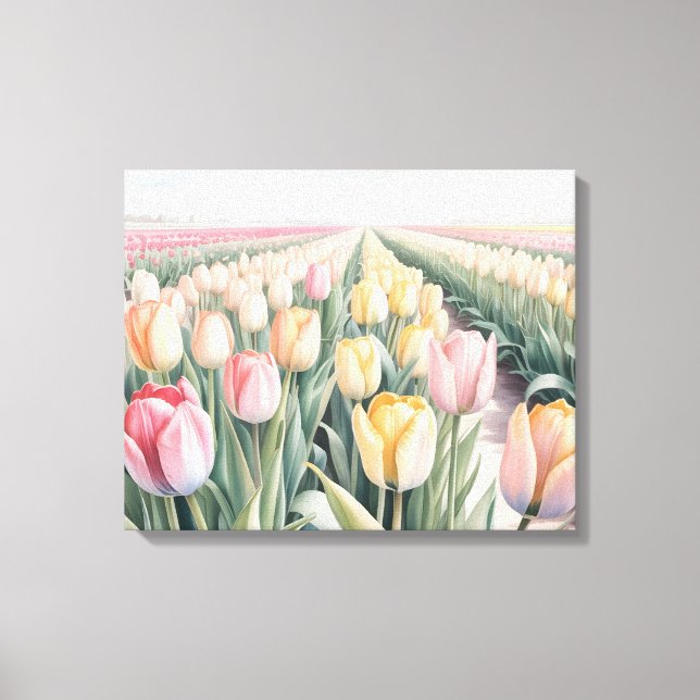 Toile Watercolor tulips (Recto)