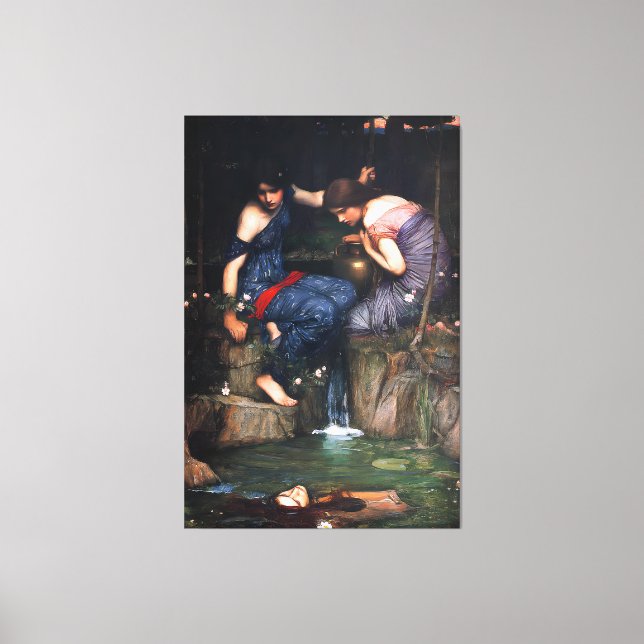 TOILE WATERHOUSE - NYMPHS TROUVANT LA TÊTE D'ORPHEUS - (Recto)