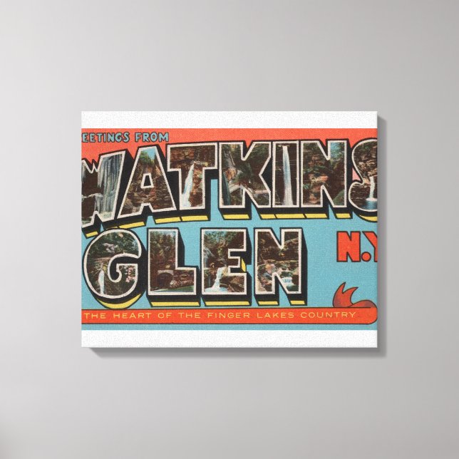 Toile Watkins Glen, New York - Scènes de grandes lettres (Recto)