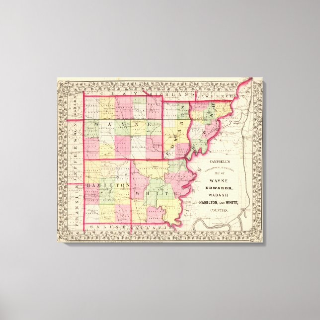 Toile Wayne, Edwards, Wabash, Hamilton, Comtés blancs (Recto)