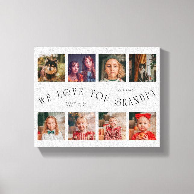 Toile We Love You Grandpa | 8 Photo Grid White (Recto)
