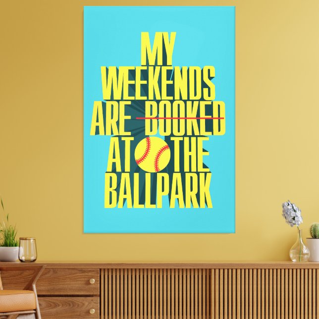 Toile Week-end de softball amusant au stade (Insitu(Salon))