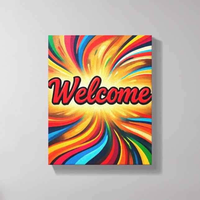 Toile Welcome canvas print on wall art design's  (Recto)
