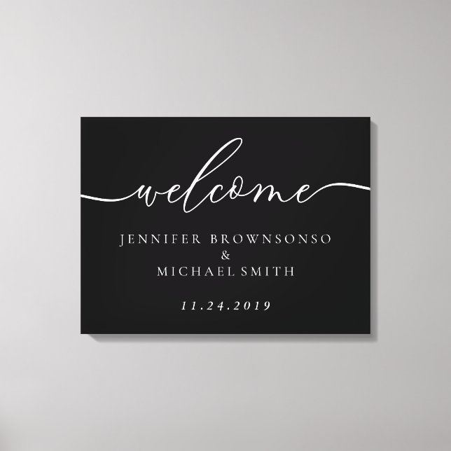 Toile Welcome Party Simple Wedding Modern black (Recto)