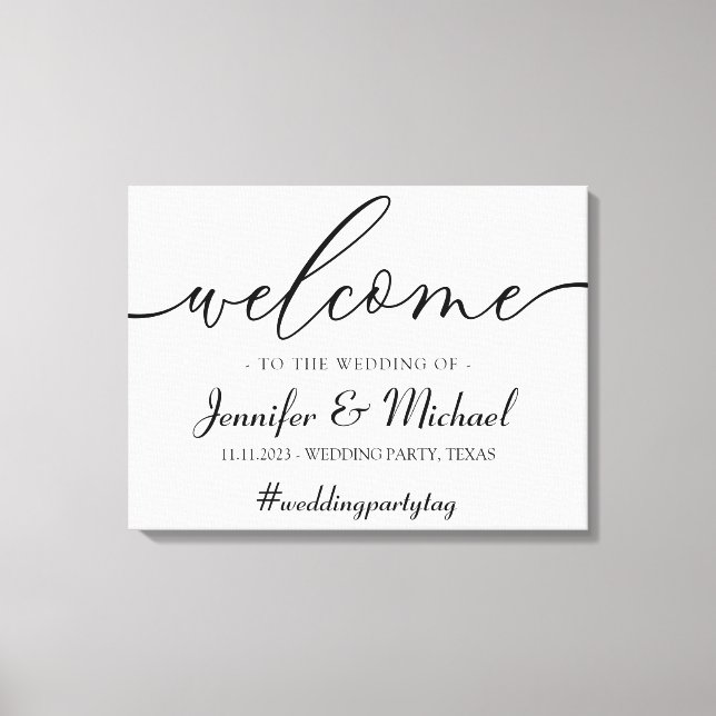 Toile Welcome signature wedding simple minimal party (Recto)