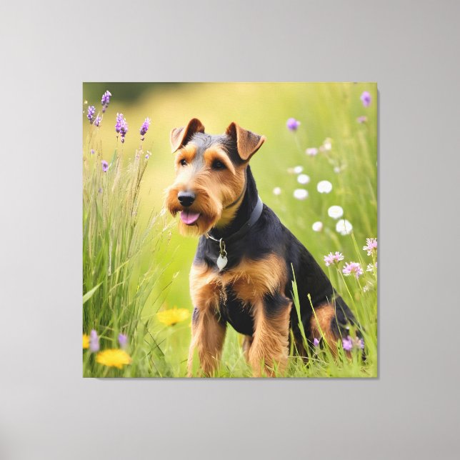Toile Welsh Terrier Dans Fleur sauvage Meadow (Recto)