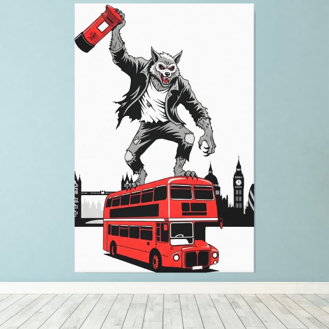 Toile Werewolf canvas for fans of cult movie Werewolves. (Insitu (Plancher de Bois))