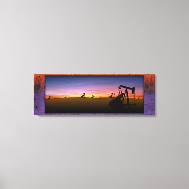 Toile West Texas Pump Jacks Sunset (Recto)