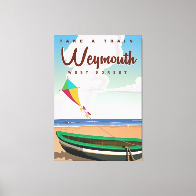 Toile Weymouth Angleterre affiche de voyage vintage (Recto)
