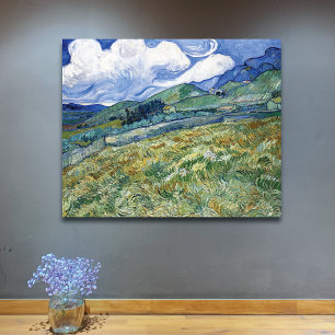 Toile Wheat Field with Mountains Vincent van Gogh