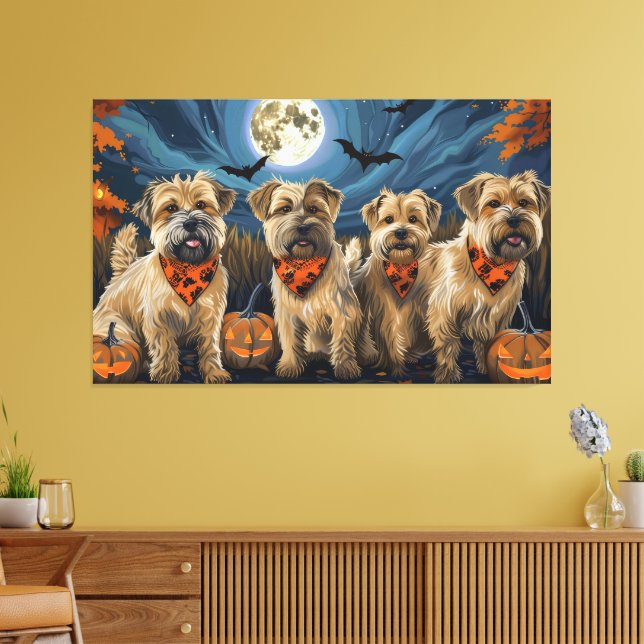 Toile Wheaten Terrier Halloween Éffrayant (Insitu(Salon))