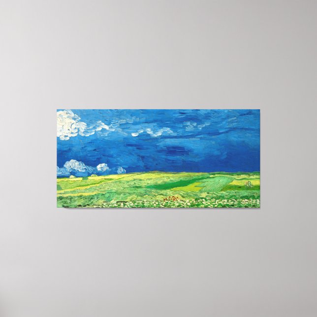 Toile Wheatfield Under Thunderclouds par Vincent van Gog (Recto)
