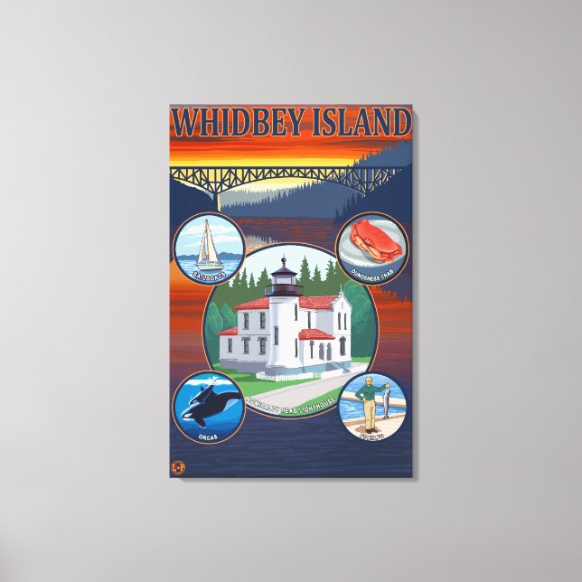 Toile Whidbey Island, Washington Affiche de voyage panor (Recto)