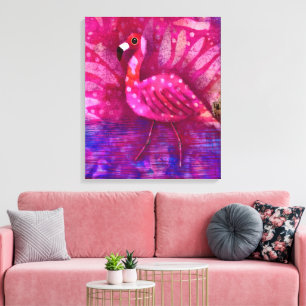 Toile Whimsical Abstrait Flamant rose rose Tropical