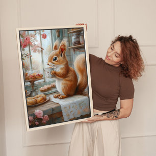 Toile Whimsrel Squirrel Café Canvas Art Imprimer