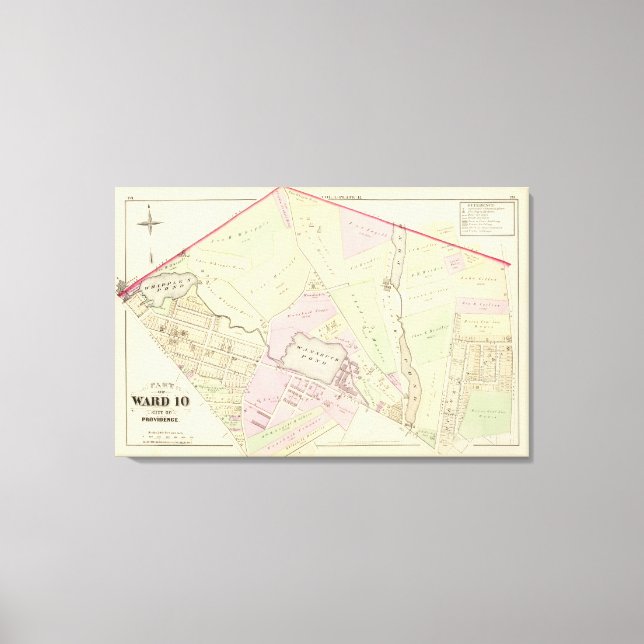 Toile Whipple's Pond Geneva Mills Wanskuck Mil Atlas Car (Recto)