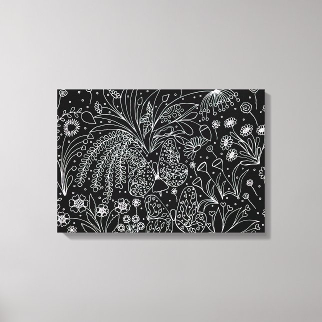 Toile Whispers of nature. Botanical line art. (Recto)