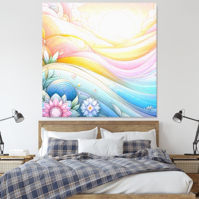 Toile Whispers of Tranquility : Sunrise Symphony in Past (Insitu(Chambre))