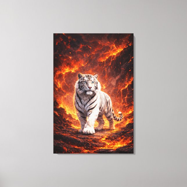 Toile White Tiger Fantasy Art | Man Jiang Hong Art Serie (Recto)