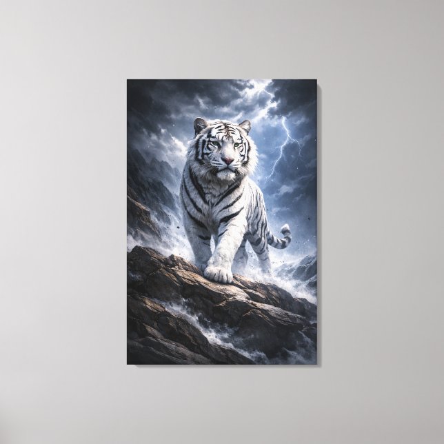 Toile White Tiger Fantasy Art | Man Jiang Hong Art Serie (Recto)
