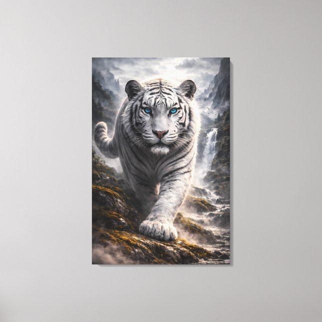 Toile White Tiger in Motion – ManJiangHong Art Series (Recto)