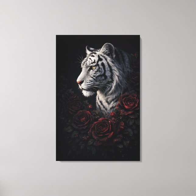 Toile White Tiger Portrait – Calm Power and Silent Gaze (Recto)