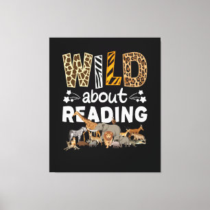 Toile Wild About Reading Books And Bookworm Library