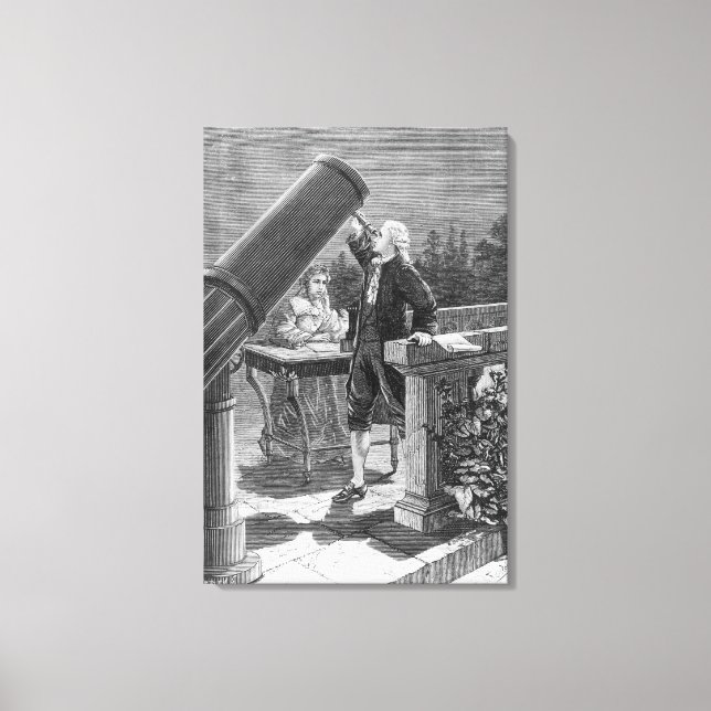Toile William Herschel découvre la planète Uranus (Recto)