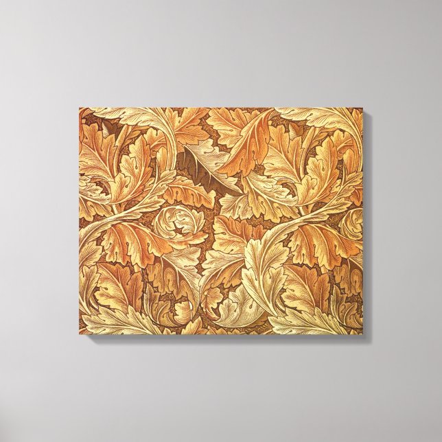 Toile William Morris Acanthus Brun Feuilles d'Automne (Recto)