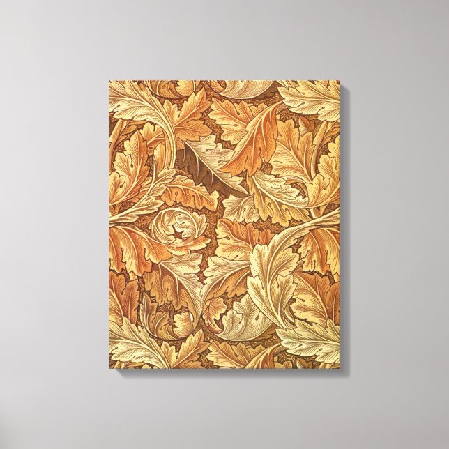Toile William Morris Acanthus Brun Feuilles d'Automne (Recto)
