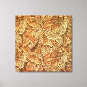 Toile William Morris Acanthus Brun Feuilles d'Automne