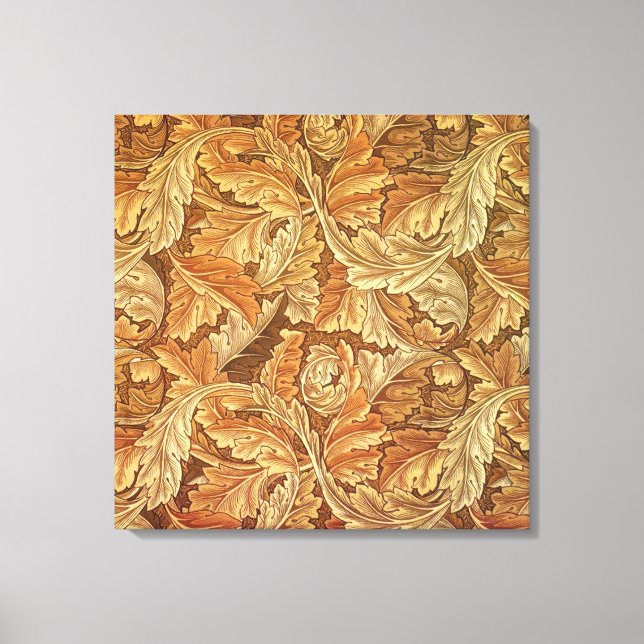 Toile William Morris Acanthus Brun Feuilles d'Automne (Recto)