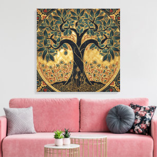 Toile William Morris Arbre de Vie Vintage Préraphaélite