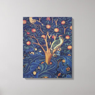 Toile William Morris Bois de Pic Tapisserie Oiseaux Flor
