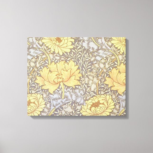 Toile William Morris Chrysanthemum Fleurs maman (Recto)