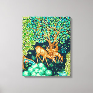 Toile William Morris Deer par un Indigo sur la Tapisseri