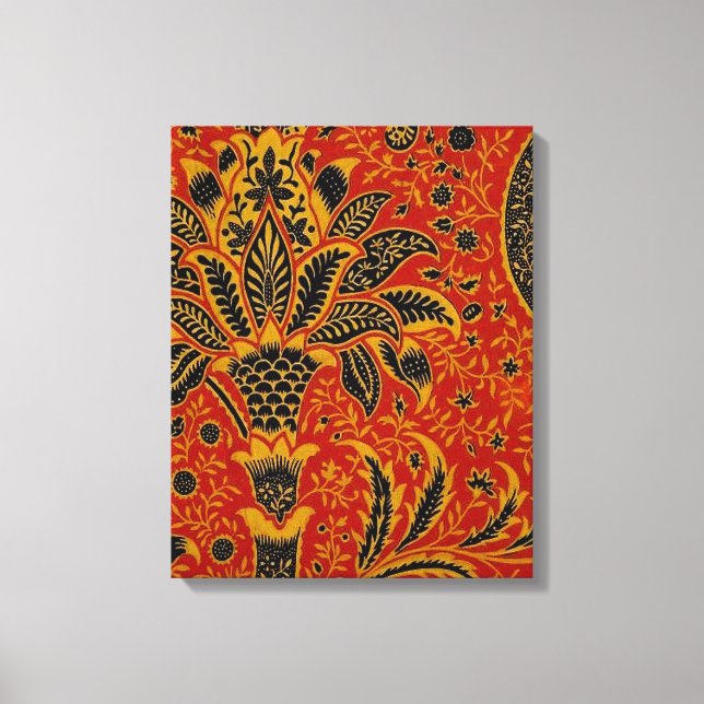 Toile William Morris India Rouge Floral Vintage Classiqu (Recto)