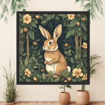 William Morris Inspiré Forest Rabbit Botanique