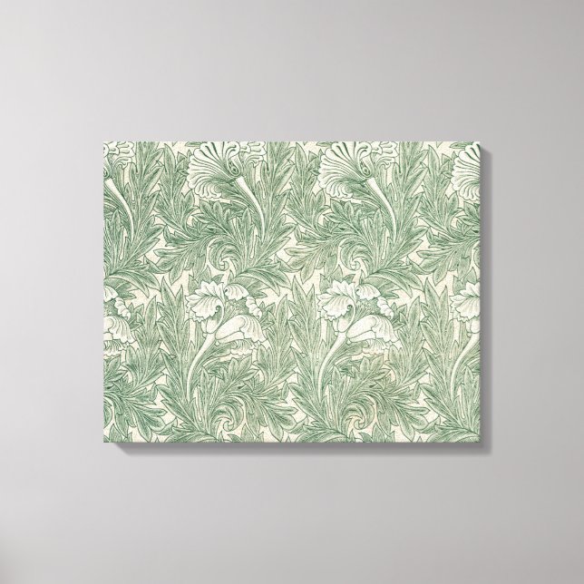 Toile William Morris tulip fond textile vert (Recto)