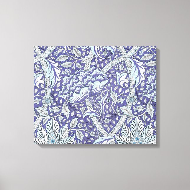 Toile William Morris Windrush Motif Bleu Floral (Recto)