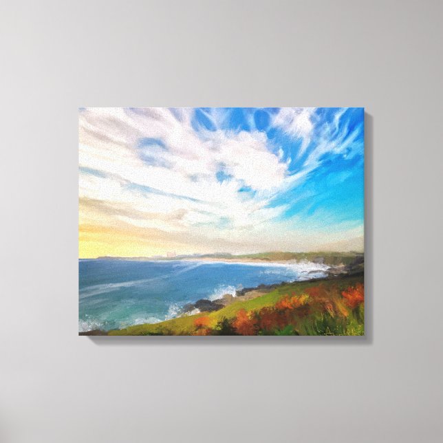 Toile Windy Fistral Beach Newquay Cornwall (Recto)