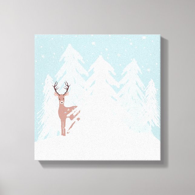 Toile Winter Onederland Wonderland Deer Canvas Imprimer (Recto)