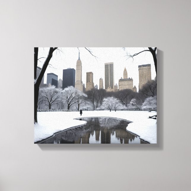 Toile Winter's Embrace in Central Park (Recto)