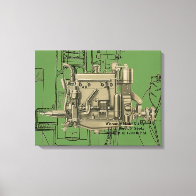 Toile Wisconsin Moteur Milwaukee Wisconsin Moteur à gaz  (Recto)