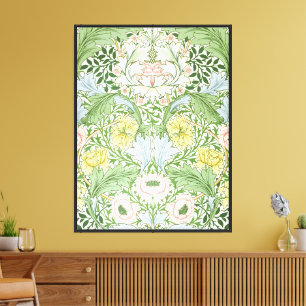 Toile Wm Morris Myrtle Floral Art Nouveau Lumineux