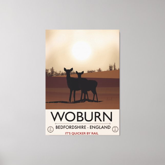 Toile Woburn - Bedfordshire affiche de voyage de style V (Recto)