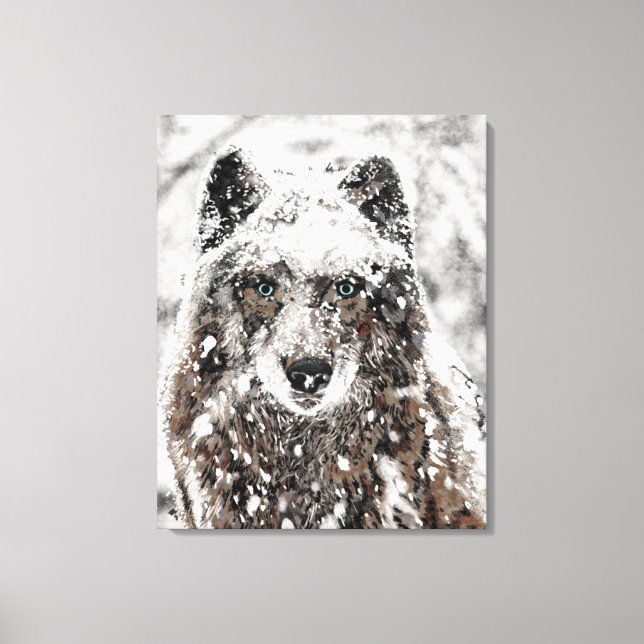 Toile Wolf dans la neige (Recto)