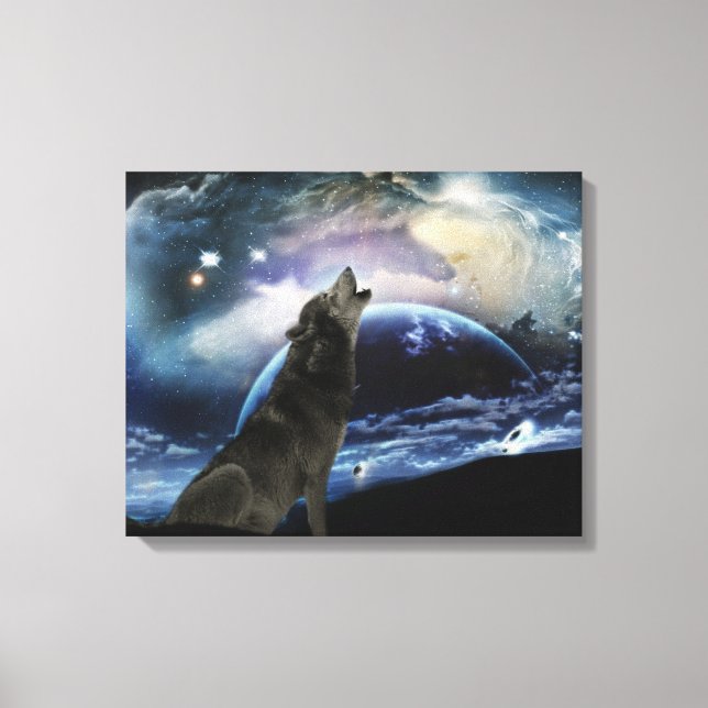 Toile Wolf hurle sur la lune (Recto)