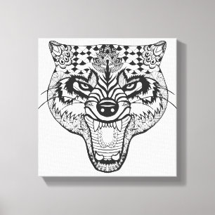 Toile Wolf inspiré par Zentangle